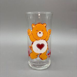 Care Bears Glass Tenderheart Bear Pizza Hut 1983 Collectors Series Retro 80s 6"